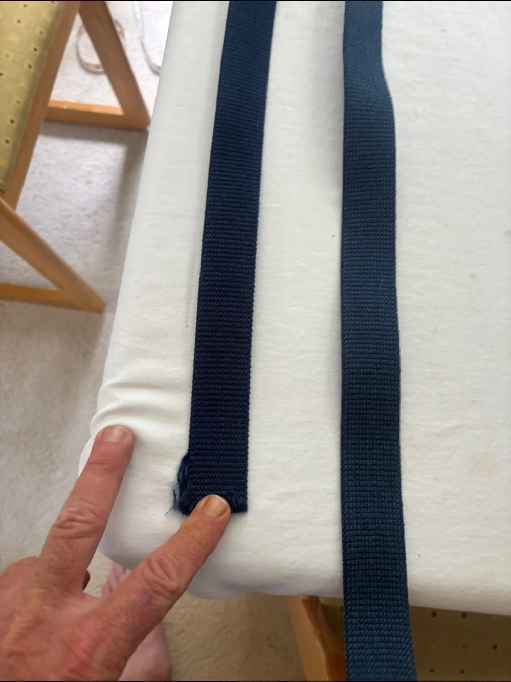 Navy Webbing Belt with Silver and Black Buckles